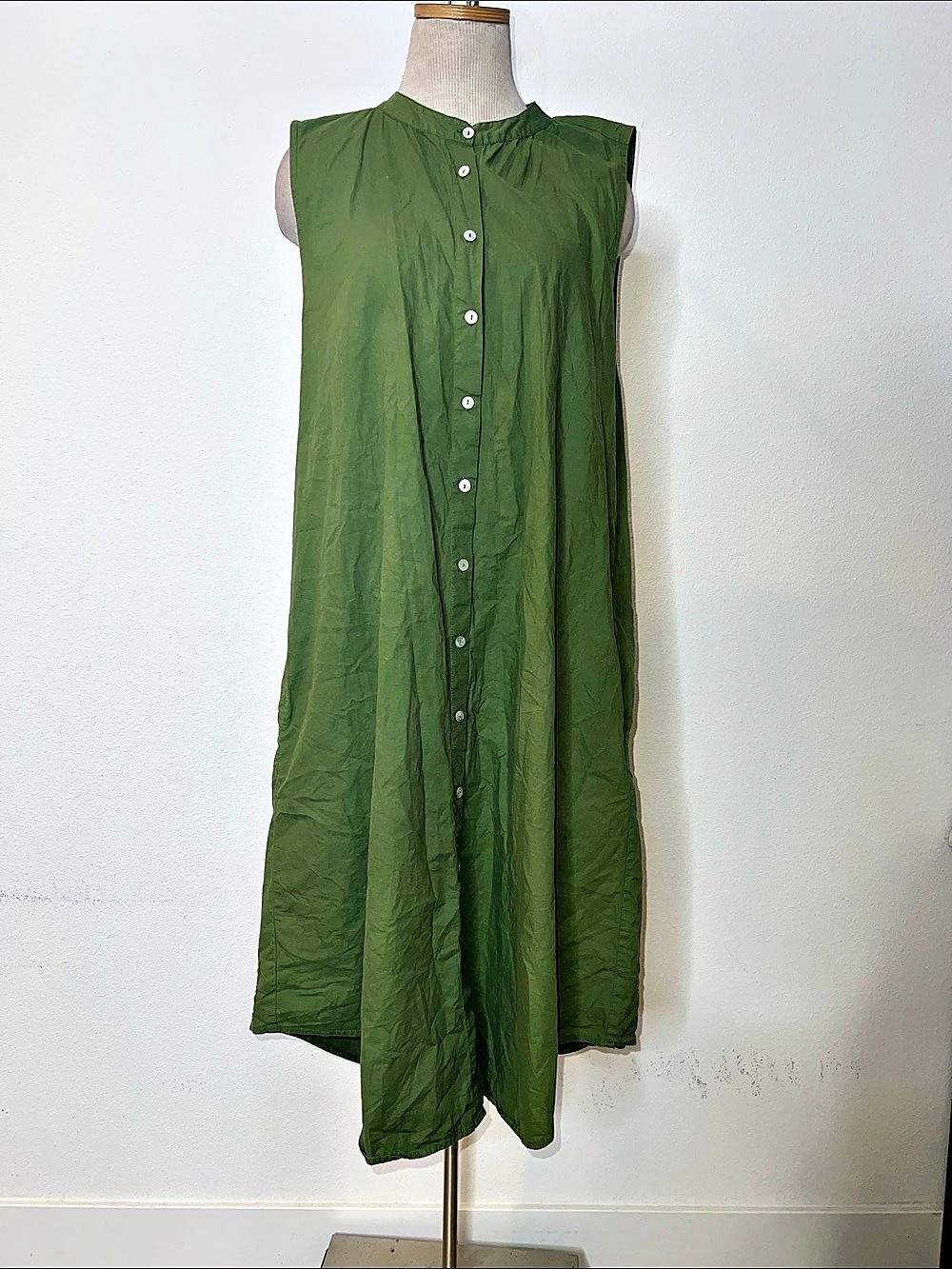 Frockk Green Button Front Midi Dress